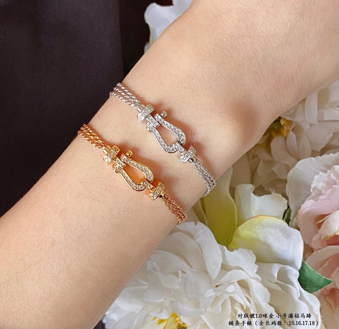 [Royal Jewelry]FORCE SMALL HORSESHOE  DIAMOND CHAIN ROPE BRACELET