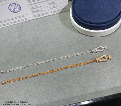 [Royal Jewelry]FORCE SMALL HORSESHOE  DIAMOND CHAIN ROPE BRACELET