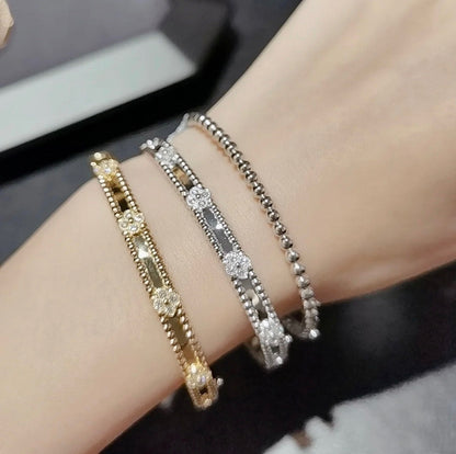[Royal Jewelry]CLOVER BRACELET 4MM DIAMONDS