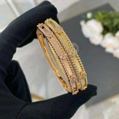 [Royal Jewelry]CLOVER BRACELET 4MM DIAMONDS