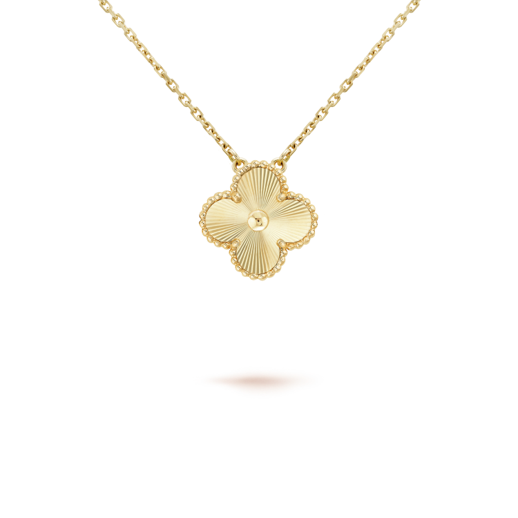 [Royal Jewelry]CLOVER 15MM LASER NECKLACE
