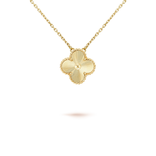 [Royal Jewelry]CLOVER 15MM LASER NECKLACE