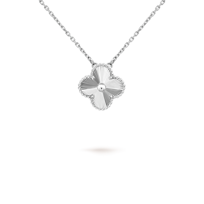 [Royal Jewelry]CLOVER 15MM LASER NECKLACE SILVER