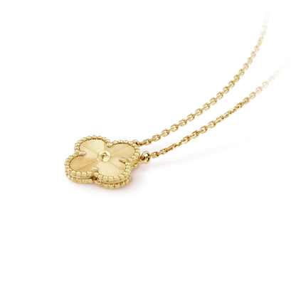 [Royal Jewelry]CLOVER 15MM LASER NECKLACE