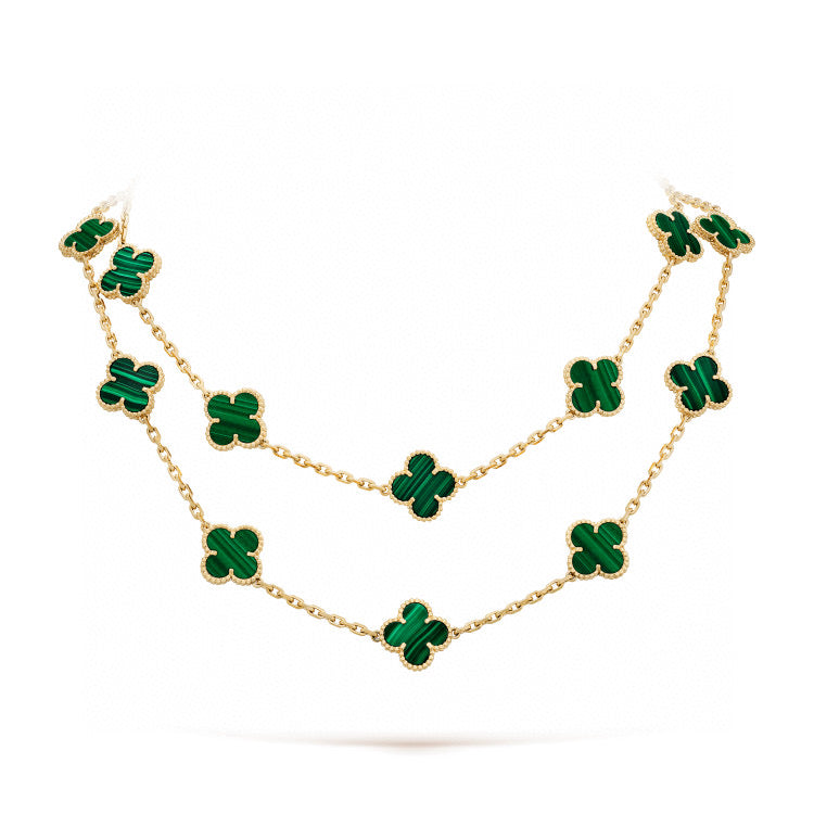 [Royal Jewelry]CLOVER 20 MOTIFS MALACHITE GOLD