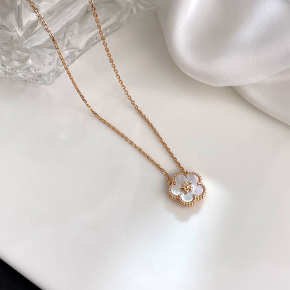 [Royal Jewelry]LUCKY  WHITE MOP  PLUM BLOSSOM NECKLACE