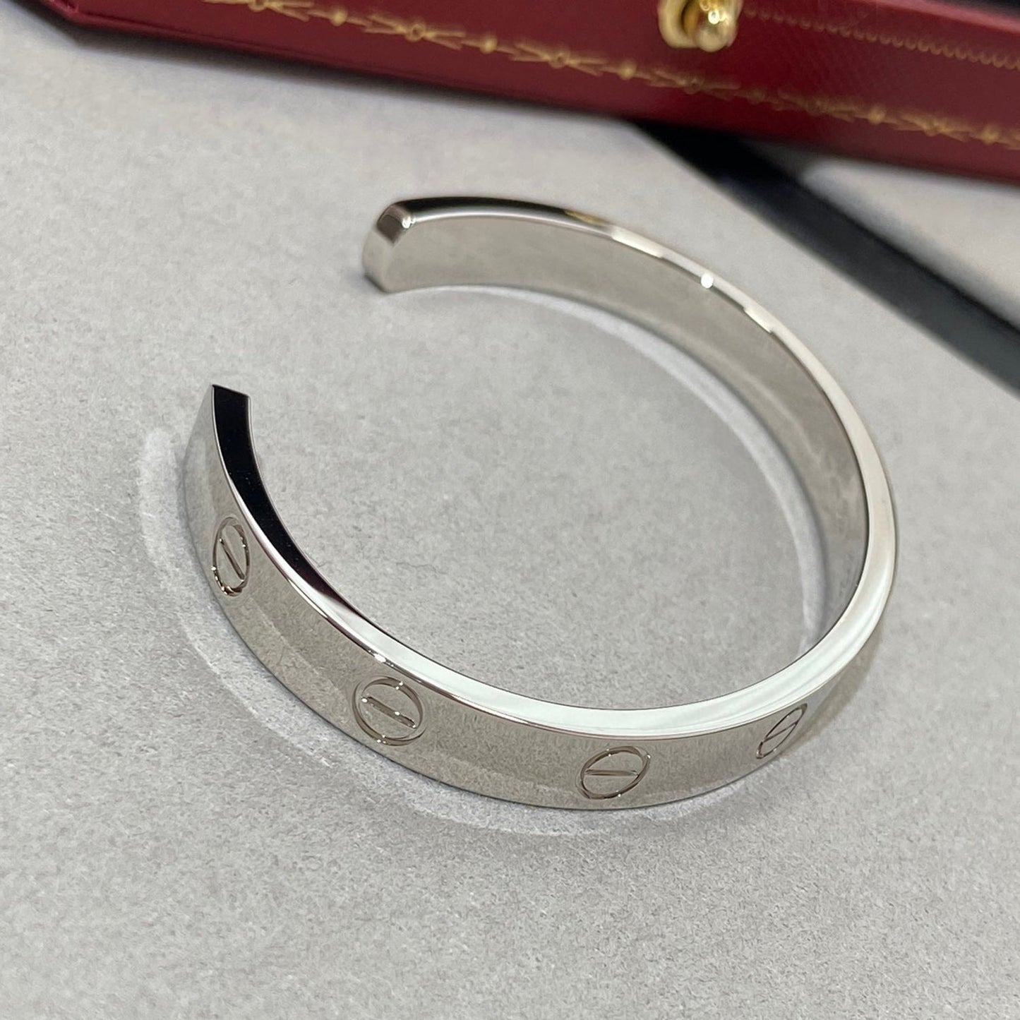 [Royal Jewelry]LOVE BRACELET 6.1MM 1 DIAMOND OPEN CUFF