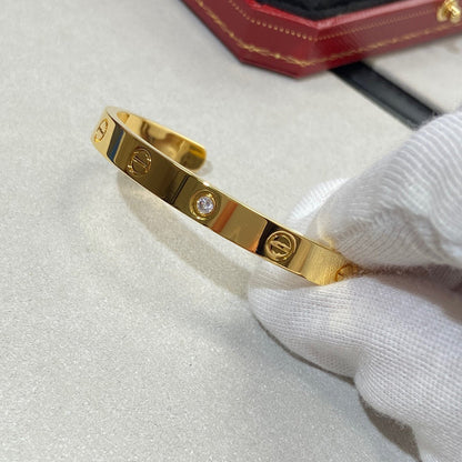 [Royal Jewelry]LOVE BRACELET 6.1MM 1 DIAMOND OPEN CUFF