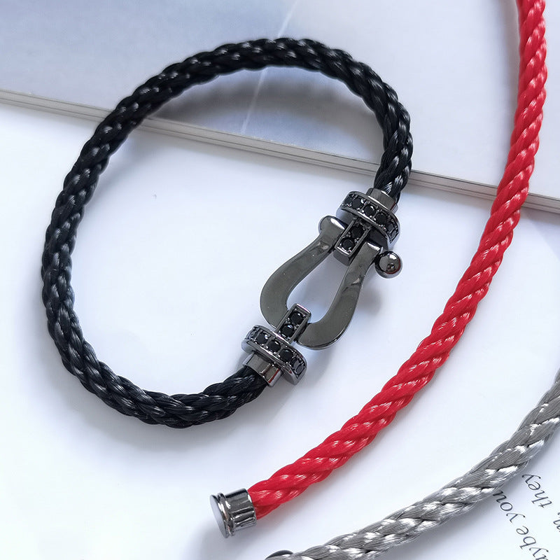 [Royal Jewelry]FORCE LARGE SERIES HORSESHOE BLACK SAMURAI BRACELET