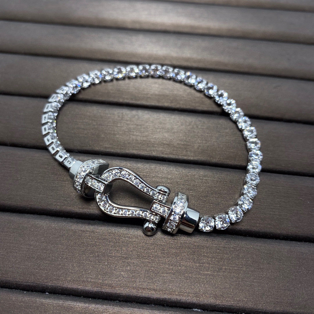 [Royal Jewelry]FORCE  LARGE HORSESHOE FULL DIAMOND TENNIS BRACELET