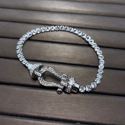 [Royal Jewelry]FORCE  LARGE HORSESHOE FULL DIAMOND TENNIS BRACELET
