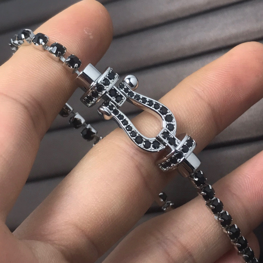 [Royal Jewelry]FORCE  LARGE HORSESHOE FULL DIAMOND TENNIS BRACELET
