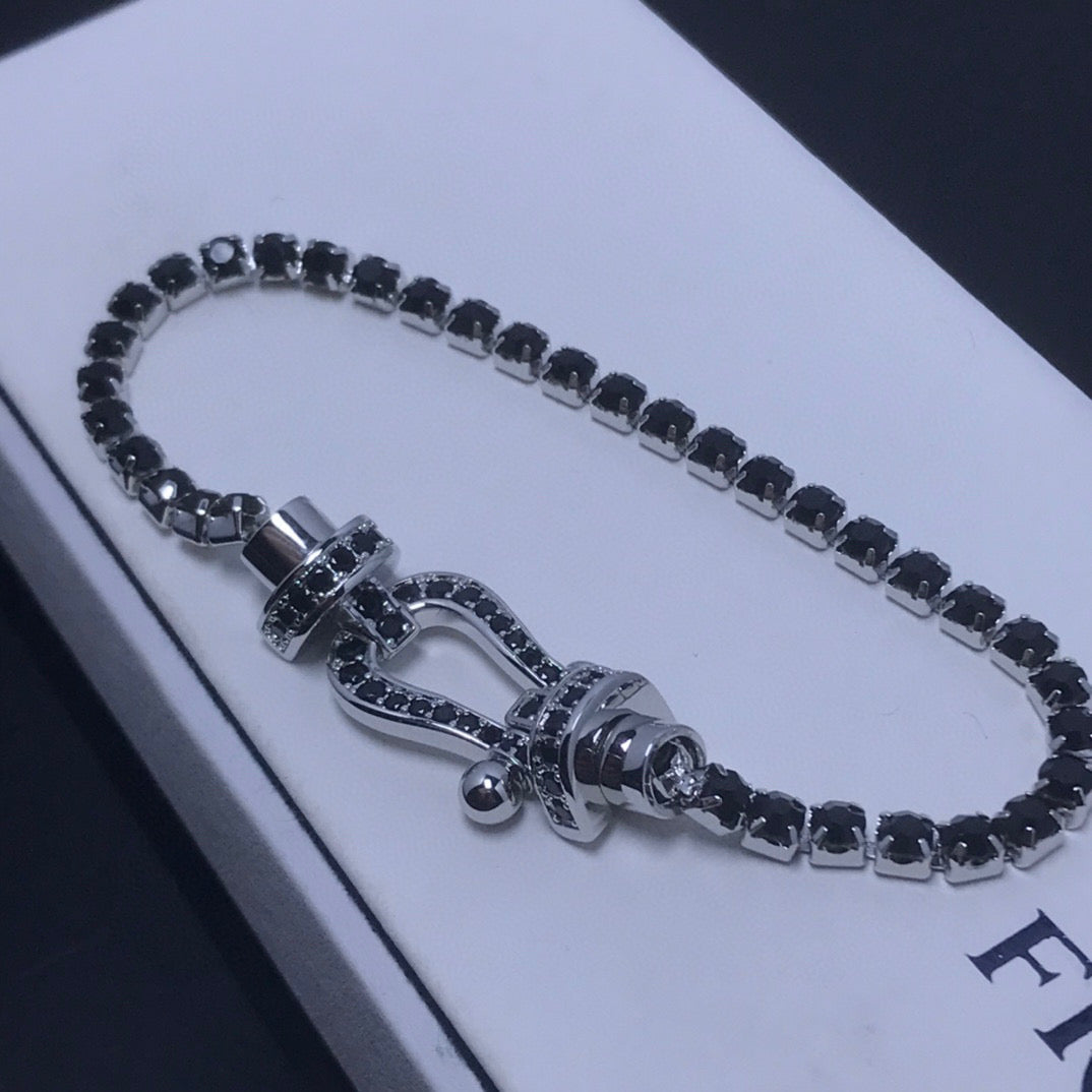 [Royal Jewelry]FORCE  LARGE HORSESHOE FULL DIAMOND TENNIS BRACELET