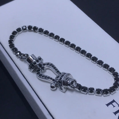 [Royal Jewelry]FORCE  LARGE HORSESHOE FULL DIAMOND TENNIS BRACELET