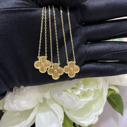 [Royal Jewelry]CLOVER 15MM LASER NECKLACE