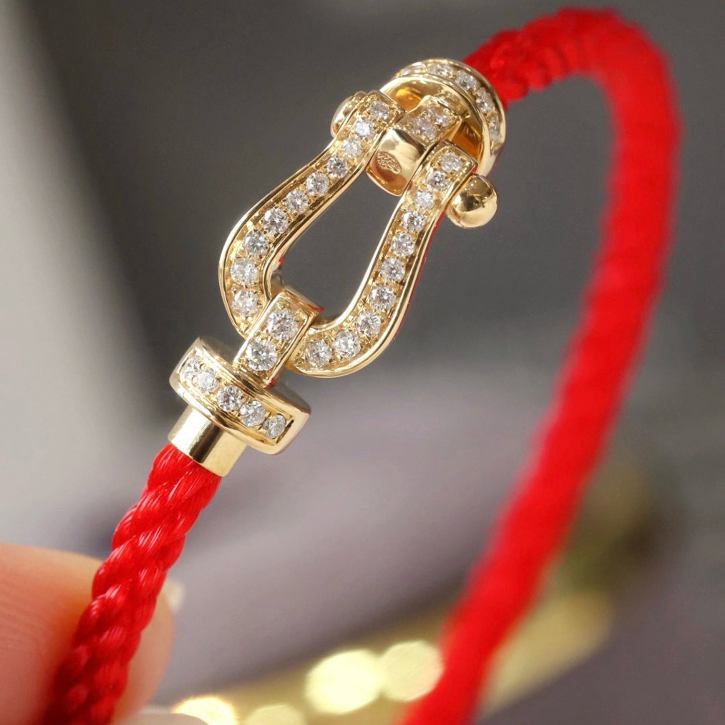 [Royal Jewelry]FORCE LARGE HORSESHOE FULL DIAMOND BRACELET GOLD