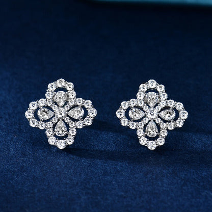 [Royal Jewelry]LOOP EARRINGS FULL MOTIF DIAMOND 16MM
