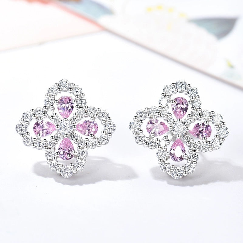 [Royal Jewelry]LOOP EARRINGS FULL MOTIF DIAMOND 16MM
