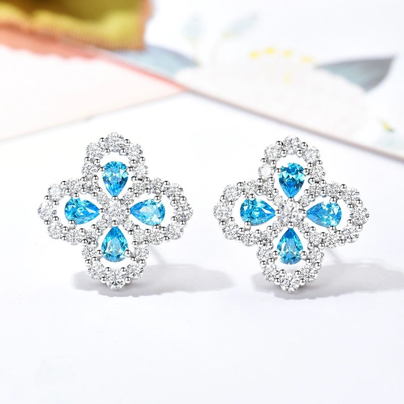 [Royal Jewelry]LOOP EARRINGS FULL MOTIF DIAMOND 16MM