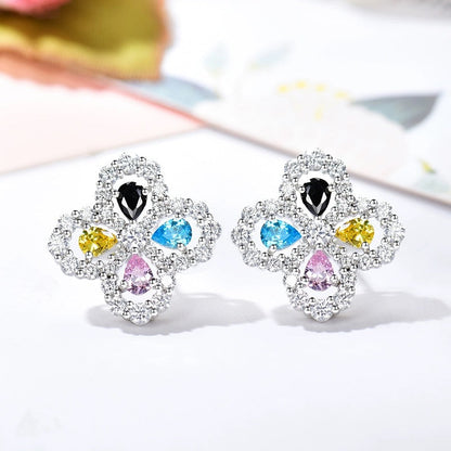 [Royal Jewelry]LOOP EARRINGS FULL MOTIF DIAMOND 16MM