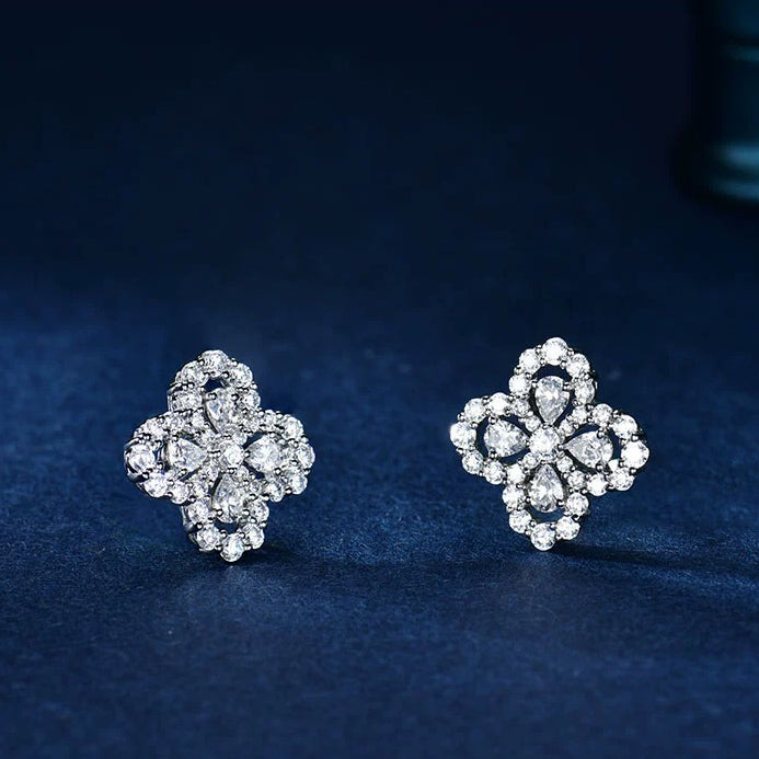 [Royal Jewelry]LOOP EARRINGS FULL MOTIF DIAMOND 16MM