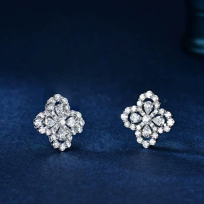 [Royal Jewelry]LOOP EARRINGS FULL MOTIF DIAMOND 16MM