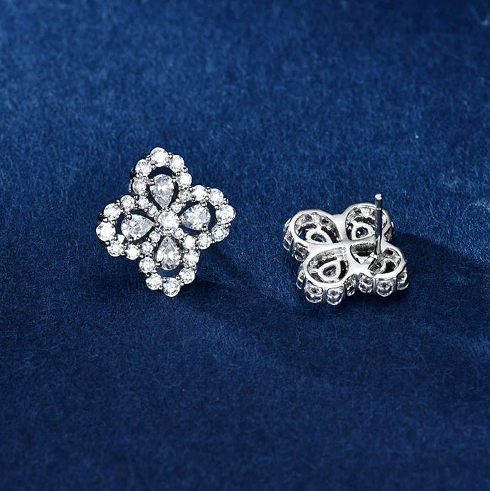 [Royal Jewelry]LOOP EARRINGS FULL MOTIF DIAMOND 16MM