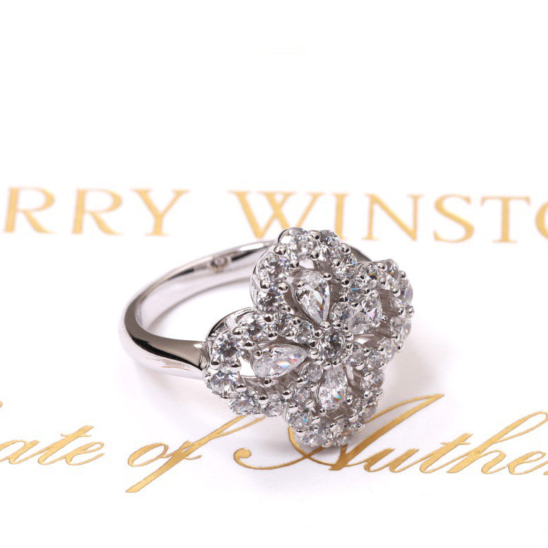 [Royal Jewelry]LOOP RING FULL MOTIF DIAMOND 16MM SILVE