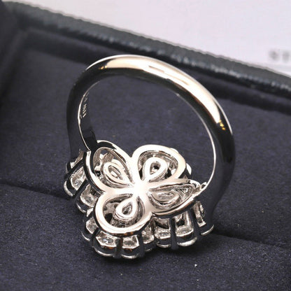 [Royal Jewelry]LOOP RING FULL MOTIF DIAMOND 16MM SILVE