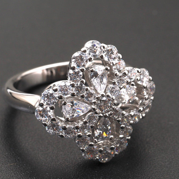 [Royal Jewelry]LOOP RING FULL MOTIF DIAMOND 16MM SILVE