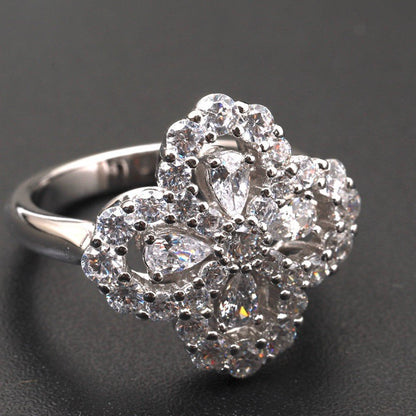 [Royal Jewelry]LOOP RING FULL MOTIF DIAMOND 16MM SILVE
