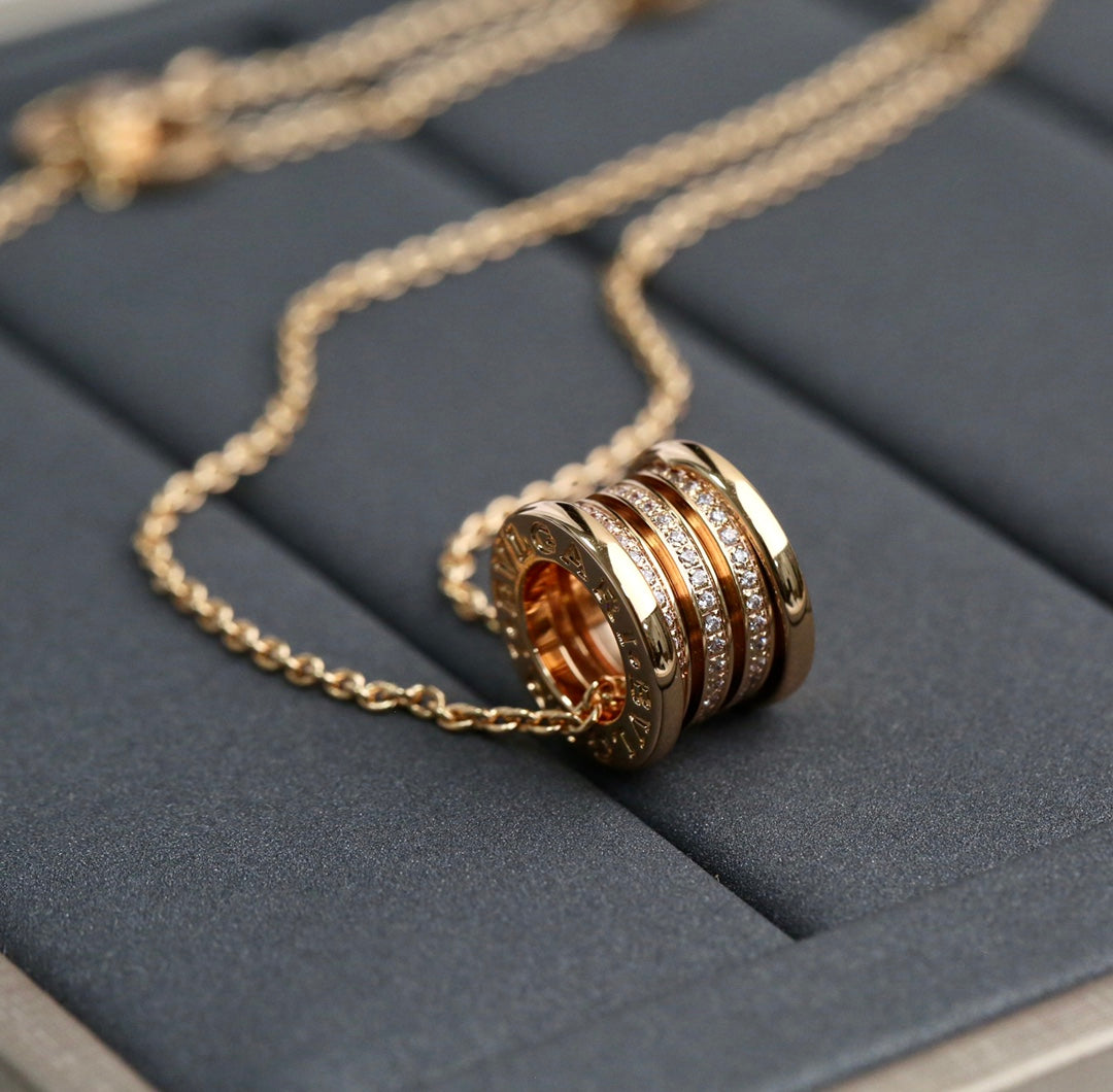 [Royal Jewelry]ZERO 1 PINK GOLD DIAMOND NECKLACE