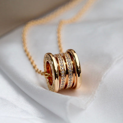 [Royal Jewelry]ZERO 1 PINK GOLD DIAMOND NECKLACE