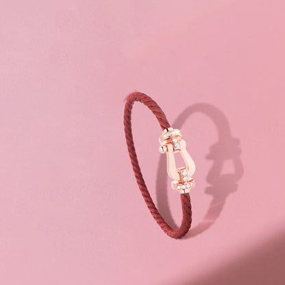 [Royal Jewelry]FORCE 10 HALF DIAMOND PINK GOLD RED CORDERI LARGE AND MEDIUM MODEL