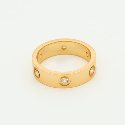 [Royal Jewelry]LOVE RING 5.5MM 6 DIAMONDS PINK GOLD