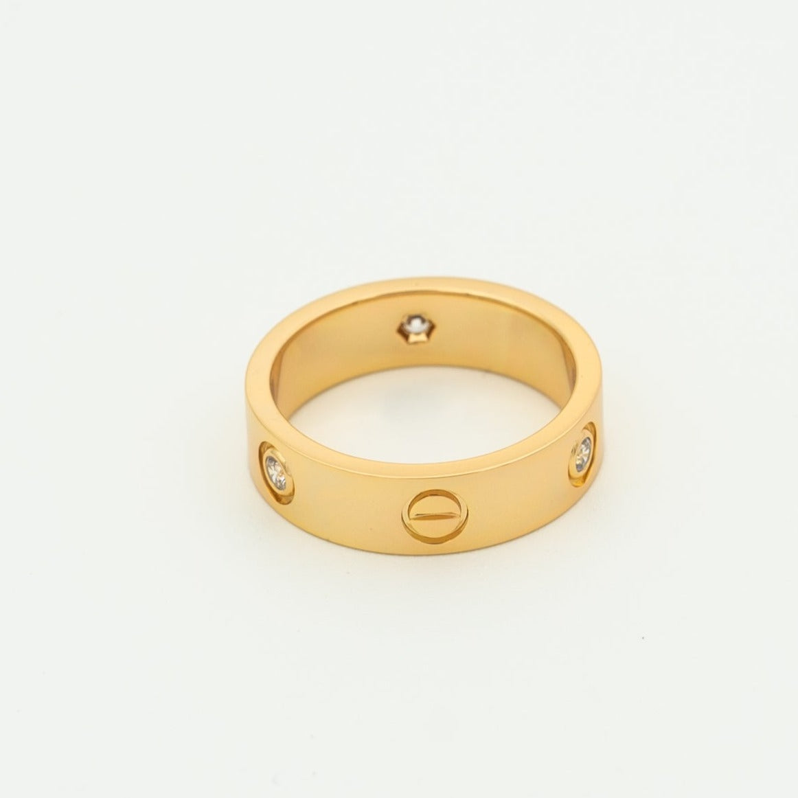 [Royal Jewelry]LOVE RING 5.5MM 3 DIAMONDS PINK GOLD