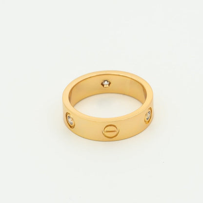 [Royal Jewelry]LOVE RING 5.5MM 3 DIAMONDS PINK GOLD
