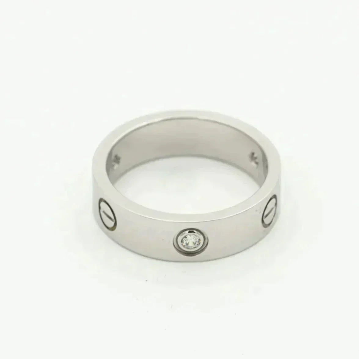 [Royal Jewelry]LOVE RING 5.5MM 3 DIAMONDS SILVER