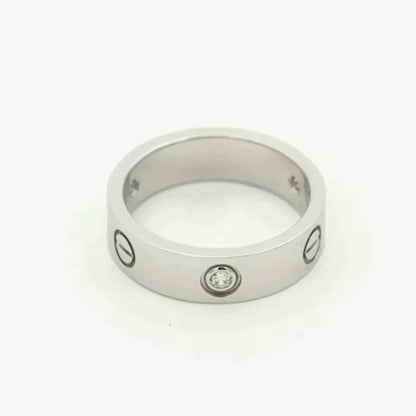 [Royal Jewelry]LOVE RING 5.5MM 3 DIAMONDS SILVER