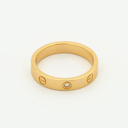 [Royal Jewelry]LOVE RING 4MM 1 DIAMOND PINK GOLD