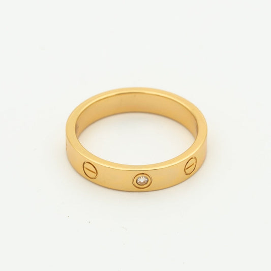 [Royal Jewelry]LOVE RING 4MM 1 DIAMOND PINK GOLD