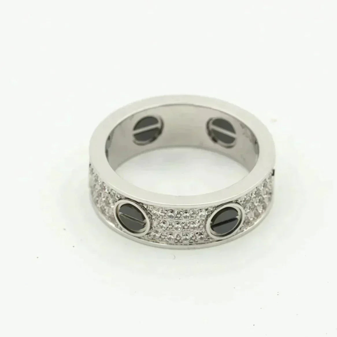 [Royal Jewelry]LOVE RING 5.5MM DIAMONDS PAVED CERAMIC