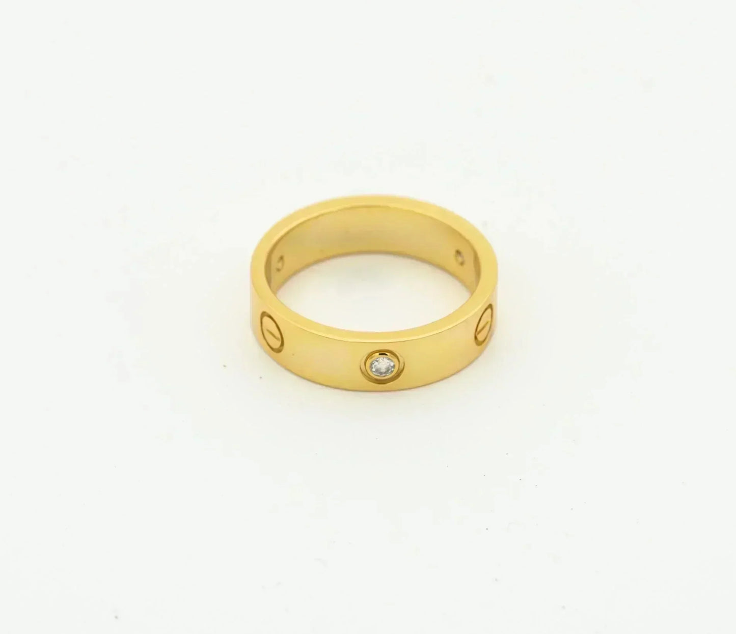 [Royal Jewelry]LOVE RING 4MM 1 DIAMOND GOLD