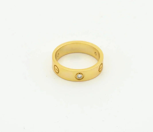 [Royal Jewelry]LOVE RING 4MM 1 DIAMOND GOLD