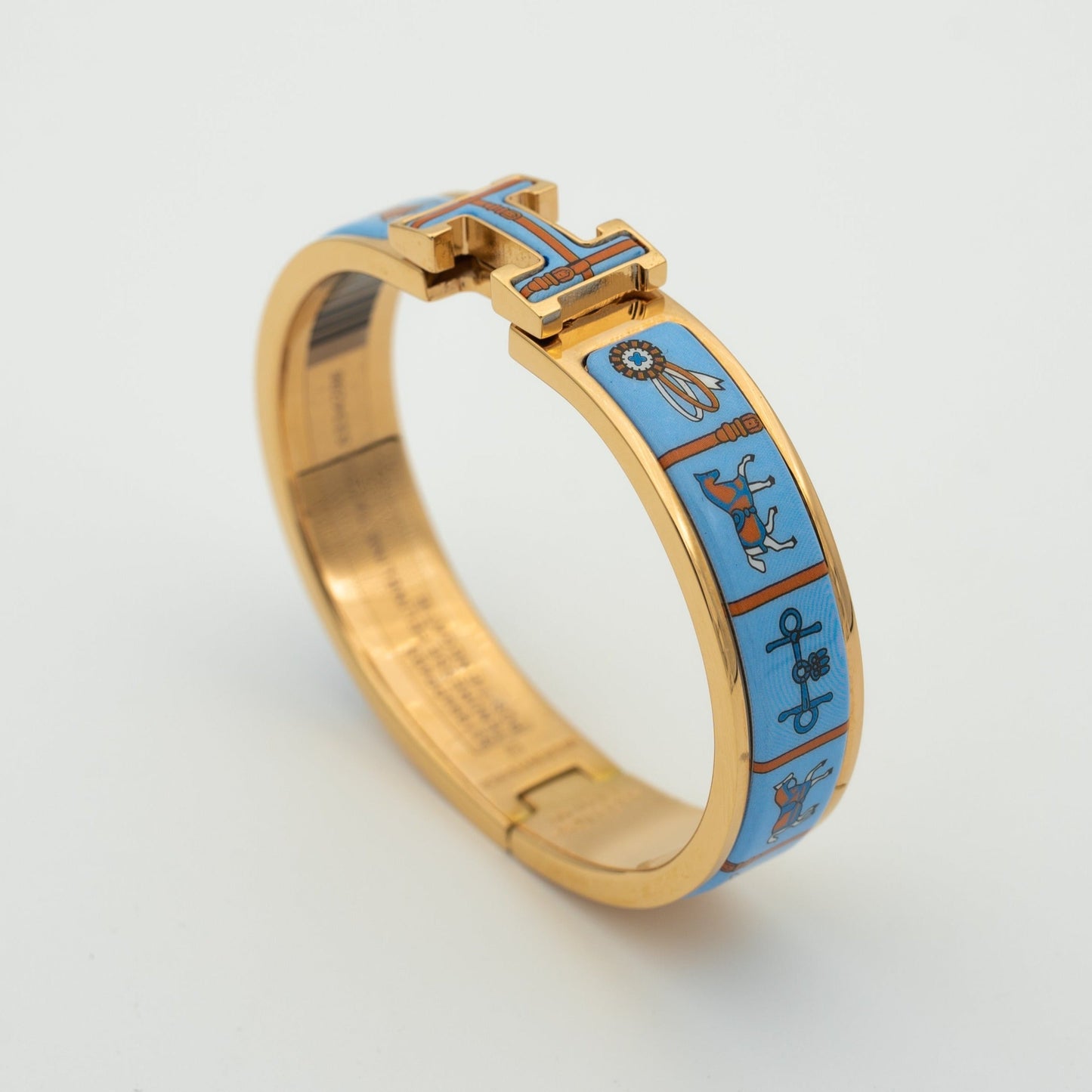 [Royal Jewelry]H PINK GOLD BRACELET BLUE CERAMIC