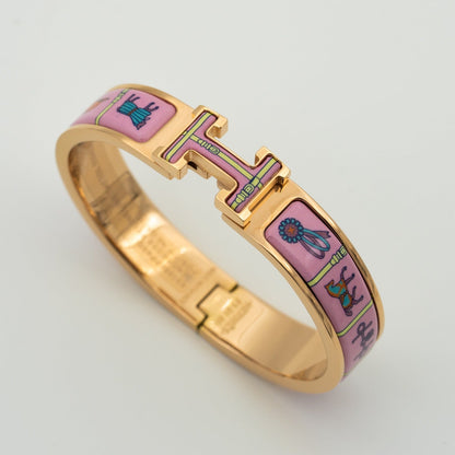 [Royal Jewelry]H PINK GOLD BRACELET PINK CERAMIC
