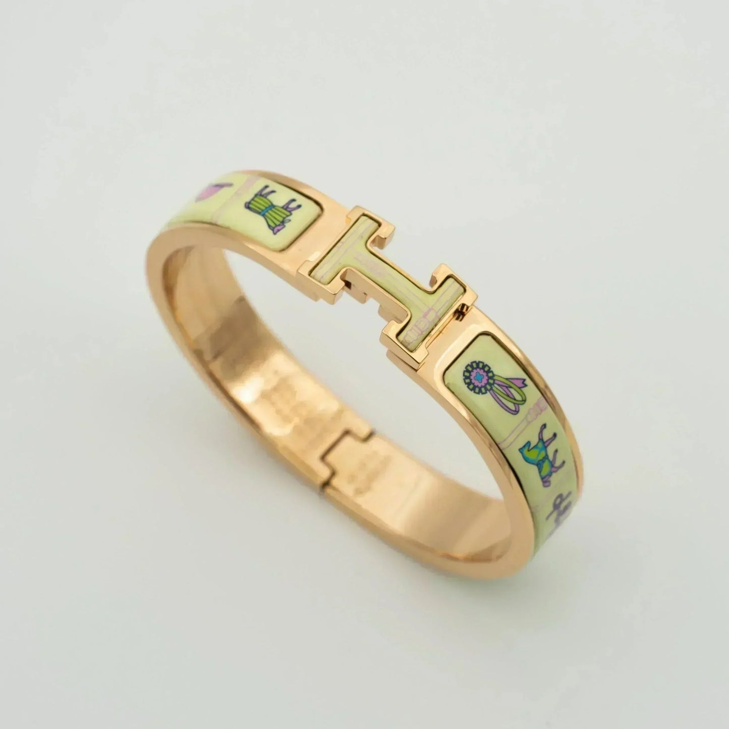 [Royal Jewelry]H PINK GOLD BRACELET CREAM CERAMIC