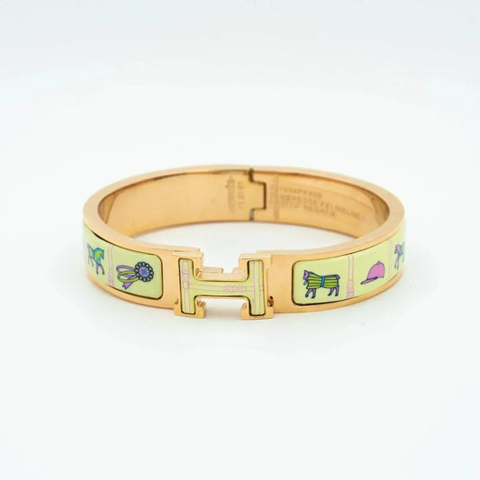 [Royal Jewelry]H PINK GOLD BRACELET CREAM CERAMIC