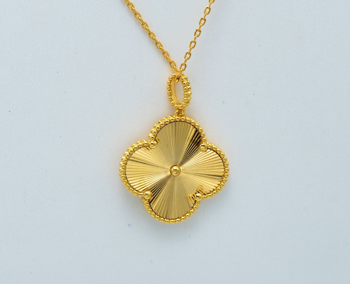 [Royal Jewelry]CLOVER 25MM PEDANT NECKLACE GOLD
