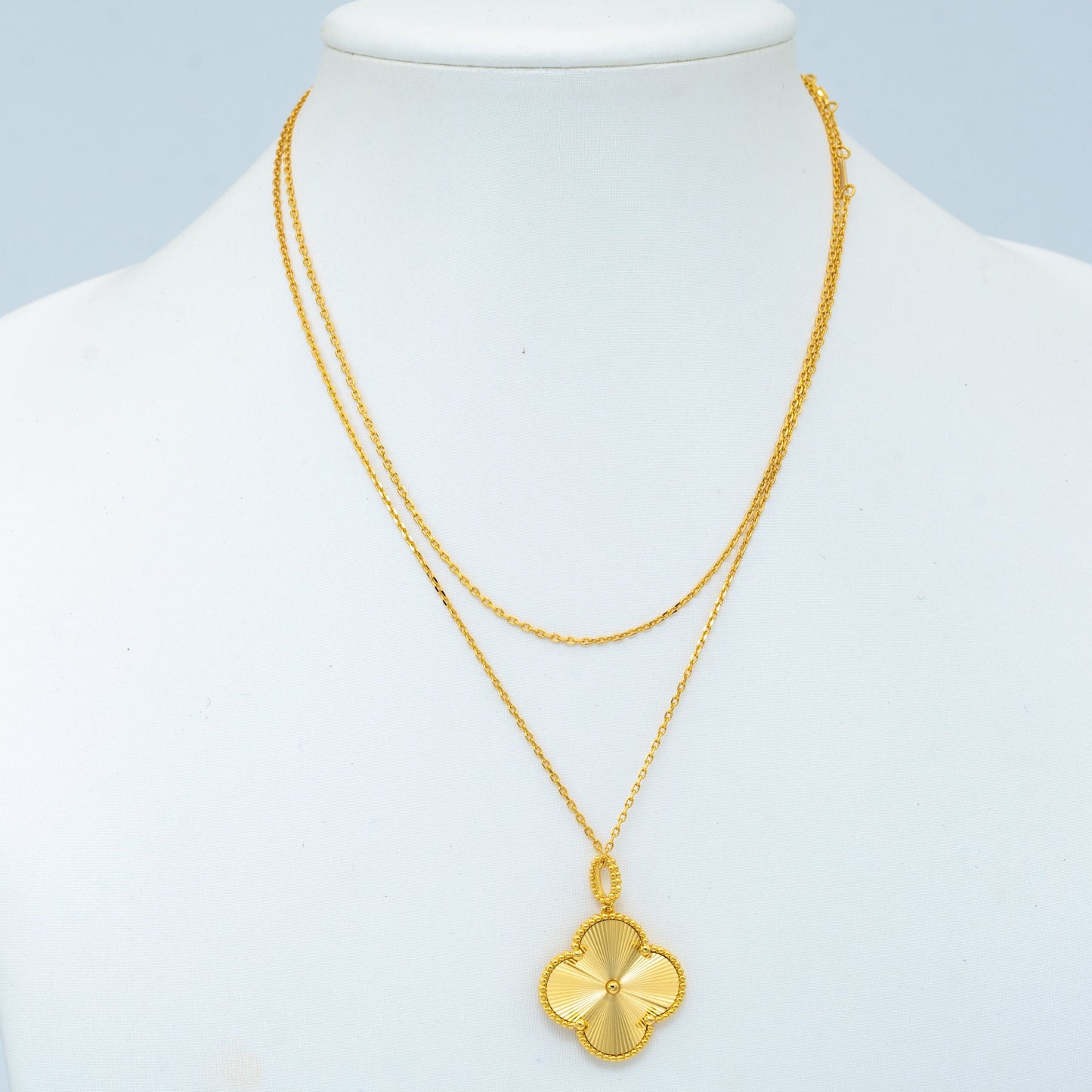[Royal Jewelry]CLOVER 25MM PEDANT NECKLACE GOLD